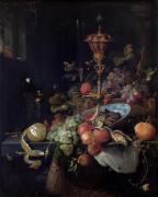 Картина Натюрморт с фруктами и чашей, Абрахам Миньон